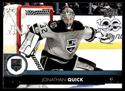 2017-18 Upper Deck #90 Jonathan Quick Los Angeles Kings Hockey Card - Image 1 of 2