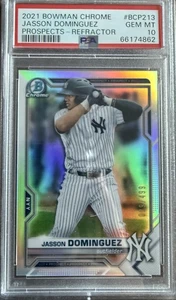 2021 Bowman Chrome Prospects #BCP213 Jasson Dominguez Prospects-Refractor PSA 10 - Picture 1 of 2
