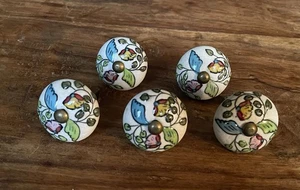 5er SET HANDBEMALTE SCHUBLADEN- ODER SCHRANKGRIFFE, KNÖPFE, GRIFFE Sorrent Italien - Bild 1 von 6