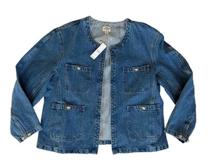 J. Nueva Chaqueta Denim Crew Talla Grande Simone Jean Relajado Relajado Nueva Con Etiquetas - Imagen 1 de 18