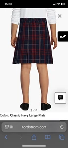 Lot Lands End School Uniform Girls Plaid Box Pleat Skirt 12 Adjustable Waist - Picture 1 of 10
