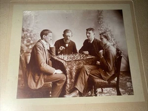 1892 CDV 4 Player Chess Anton Hesse Marie Hulda Hesse Bethlehem Pa German - Picture 1 of 13