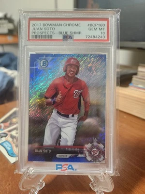 Bowman Chrome 2017 - Prospects Juan Soto BCP180 refractor de brillo azul/150 (RC) Foto 1 de 2
