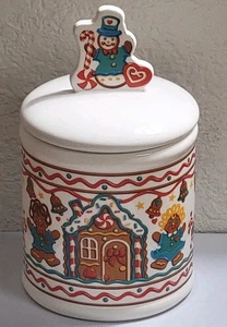 Tarro de galletas vintage redondo de cerámica de pan de jengibre para hombre de 8,5" x 5" de Teleflora - Imagen 1 de 6