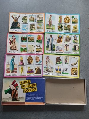 Bible Picture Lotto Game Vintage Christian Game For Children bingo - Image 1 of 4