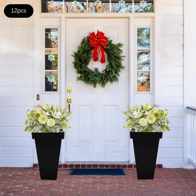 12 Pcs Black Plastic Flower Buckets Flower Display Bucket Wedding Flower Display - Image 1 of 4