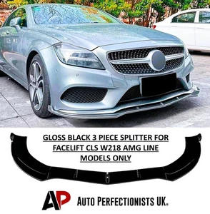 Mercedes CLS W218 FACELIFT AMG Line Glanz Schwarz Front Splitter Spoiler Lippe 14-17 - Bild 1 von 9