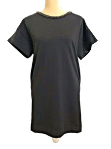 Otto d'ame schwarzes kurzes Abito-Kleid neu mit Etikett 40 $ 185 Kristallausschnitt Anthropologie - Bild 1 von 7