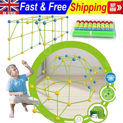 175PCS Building Your Own Den Kit Play Construction Fort Tent Making Set For Kids - Image 1 of 4