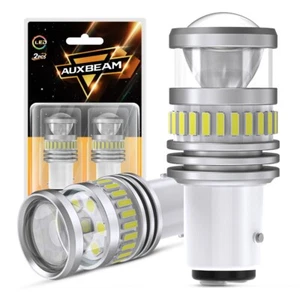 AUXBEAM 1157 6500K White LED Turn Signal Indicator Parking Light Bulbs 2357 7507 - Picture 1 of 10