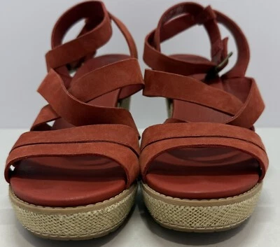 Sandalias de cuña Timberland Earthkeepers naranja oscuro rojo óxido talla 9,5 M Foto 1 de 4