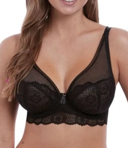 Freya AA5494BLK Womens Expression High Apex Bra - Black Nylon - Size 38DD - Picture 1 of 4