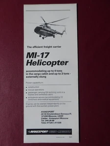 9/1982 PUB AVIAEXPORT URSS MOSCOU CCCP HELICOPTERE MI-17 ORIGINAL AD - Picture 1 of 1
