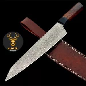 HUNTER DAMASCUS STEEL HANDMADE CHEF KNIFE | Everyday Carry Kitchen Knife - Picture 1 of 10
