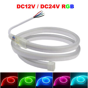 Neon LED Strip DIY 5050 RGB 80LEDs/m Tube Waterproof Flexible Lights DC12V/24V
