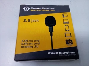 PowerDeWise Lavalier Microphone 3.5 Jack Magnetic Clip 6.5 Ft - Picture 1 of 5