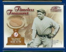 Babe Ruth 2001 Donruss Classics Timeless Treasures New York Yankees Boston HOF