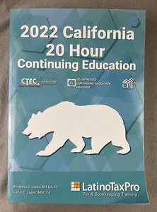 2022 California 20 Hour Continuing Education LatinoTaxPro Tax & Bookkeeping - Picture 1 of 3