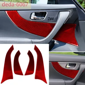 Red Carbon Fiber Inner Door Armrest Panel Cover For Infiniti FX 09-13 QX70 14-17 - Bild 1 von 12