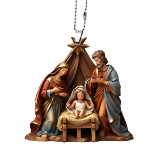 Holiday Hanging Ornament Nativity Scene Lanyard Decoration Christmas Set Acrylic - Picture 1 of 11