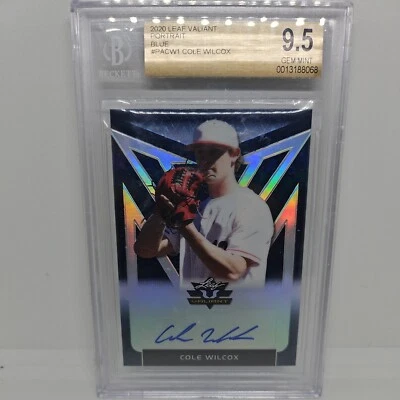 2020 LEAF VALIANT COLE WILCOX AUTOGRAPH REFRACTOR 3/50 Grade 9.5 - Image 1 of 2