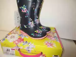 Joules Kids waterproof rain boots 204330 Junior Navy Spc Ditsy-Floral - Picture 1 of 3
