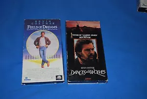 Lot 2 Kevin Costner VHS Movies: Dances with Wolves & Field of Dreams- TESTED - Picture 1 of 6