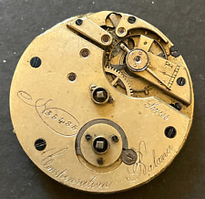 Antique Compensation Balance 18s Pocket Watch Movement Parts/Repair 45.2mm Swiss