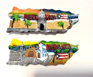 Juego de 2 imanes Puerto Rico Isla Boricua El Morro Viejo San Juan RECUERDO 2 - Imagen 1 de 2