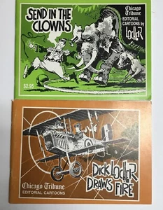 2 Dick Locher ( Dick Tracy artist ) signed editorial cartoon books with drawings - Picture 1 of 2