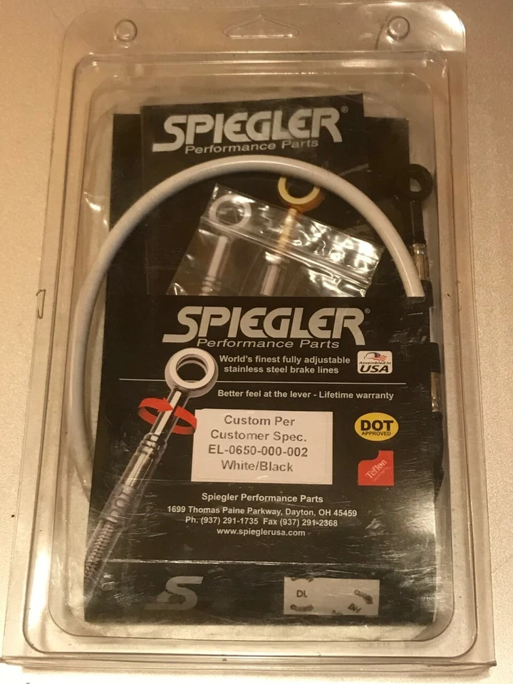 🆕🏍️ Hose de Frein Blanche Spiegler 650mm - Neuve! Foto 1 de 2