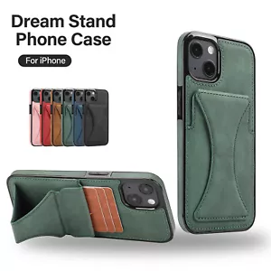 Shockproof Card Slot Leather Stand Case For iPhone 15 14 13 12 11 Pro Max 8 Plus - Picture 1 of 13