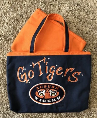 Auburn Tigers Designed Double Strap Purse with Zip-up Orange Pouch Included - Image 1 of 4
