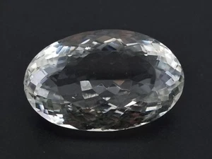 46.81 Ct Lab-Created EGL Certified White Color Topaz Oval Cut Loose Gemstone - Picture 1 of 6