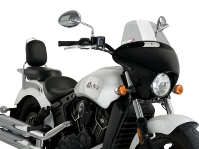 Puig Brillo Negro Carcasa Luz Humo Ala de Murciélago Pantalla de Turismo Indian Scout 2015-2024 Foto 1 de 2