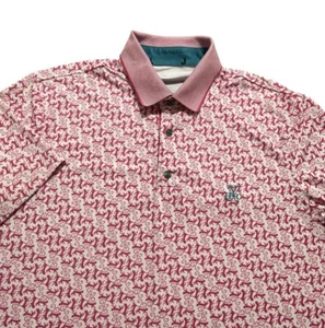 Greyson Polo Shirt Mens Medium Pink YHC Yeamans Hall Club Golf Geometric Wolf - Picture 1 of 8