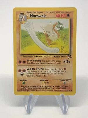Marowak  52/130 - Uncommon - Vintage English Base Set 2 Pokemon Card - NM & LP - Image 1 of 2