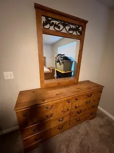 Victorian-style Queen Bed Frame and Dresser (Lightly Used) - Picture 1 of 2