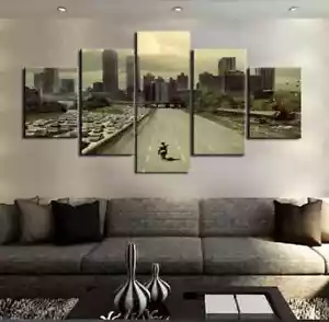 Escena de película de zombies Walking Dead 5 piezas panel lienzo arte de pared decoración fotográfica - Imagen 1 de 2