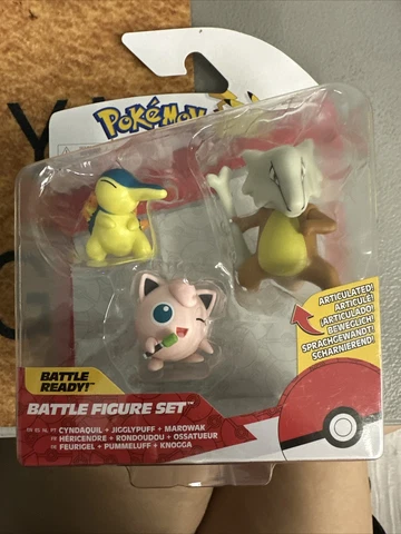 Pokemon Battle Figure Set  ~ Articulated ~  CYNDAQUIL ~ JIGGLYPUFF ~ MAROWAK!! Cover