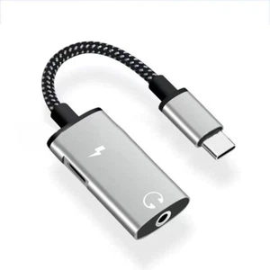 2 in 1 Type-C USB C to 3.5mm AUX Audio Headphone Jack Adapter Charger Cable i - Picture 1 of 13