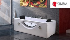 VASCA BAGNO IDROMASSAGGIO ANGOLARE 2 PERSONE 180 X 90 CM CROMOTERAPIA HARMONY