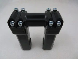 RISER SET 5" RISE HANDLEBAR BLACK BILLET MUSCLE HARLEY THREADED 1/2-13 MOUNT - Picture 1 of 5