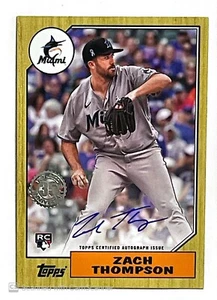2022 Topps 1987 Baseball Zach Thompson Rookie Auto Marlins #87BA-ZT - Picture 1 of 2