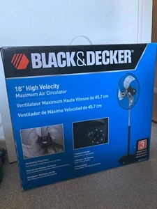 Black & Decker 18' High Velocity Maximum Air Circulator,Black.BDSH-8018. - Picture 1 of 7