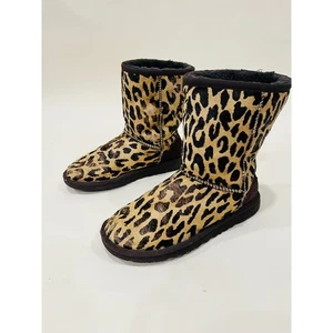 UGG Australia Leopard Print Calf Hair Boots Women's US 6 EU 37 - Picture 1 of 4