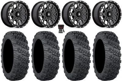 MSA Portal 14" Wheels Milled 28" Versa Cross V3 Tires Can-Am Commander Maverick - Image 1 of 4