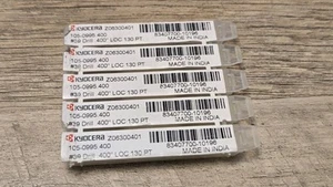 (5 Qty) KYOCERA 105-0995.400 #39 Drill .400'' LOC 130 PT - Picture 1 of 2