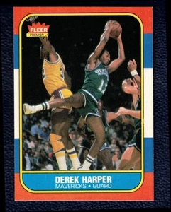 1986 Fleer #44 ~ Derek Harper ~ Rookie RC ~ NM-MT ~ Sharp ~ Mavericks - Bild 1 von 2