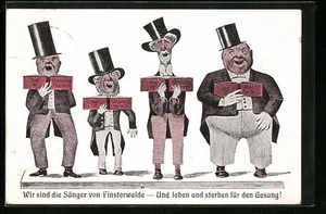 Künstler-AK Finsterwalde, Karikatur Sänger von Finsterwalde 1927  - Picture 1 of 2